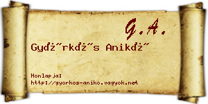 Györkös Anikó névjegykártya